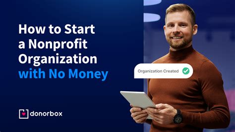 starting a nonprofit with no money.